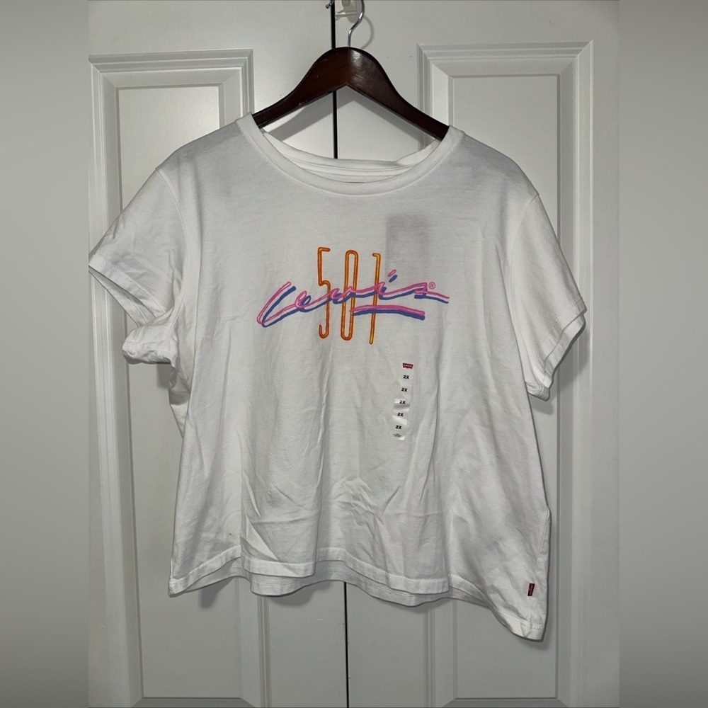 Levi's 501 Standard Fit Cropped Short Sleeve Shirt XXL NWT
